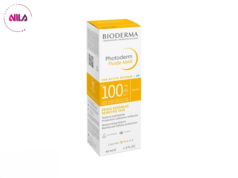 ضد آفتاب بی رنگ بایودرما فتودرم فلوئید مکس مناسب انواع پوست SPF100 با حجم 40 میل