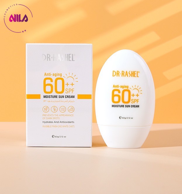 کرم ضد آفتابspf60 دکتر راشل اورجینال مرطوب‌کننده و ضدجوش 60گرم DR RASHEL Anti-aging and Moisture Sun Cream SPF 60